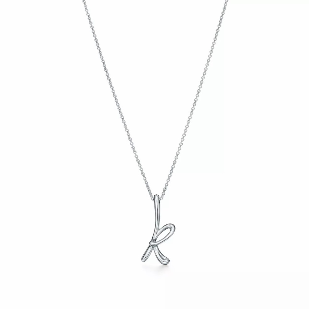 Tiffany & Co. Silver Elsa Peretti Letter Necklace (K)